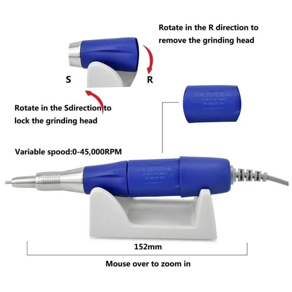 40K Strong 105L Micro Motor Pen For Strong 210 45K 105 Electric Nail Drill Handle Manicure Machine Set Tool Polish Equipment