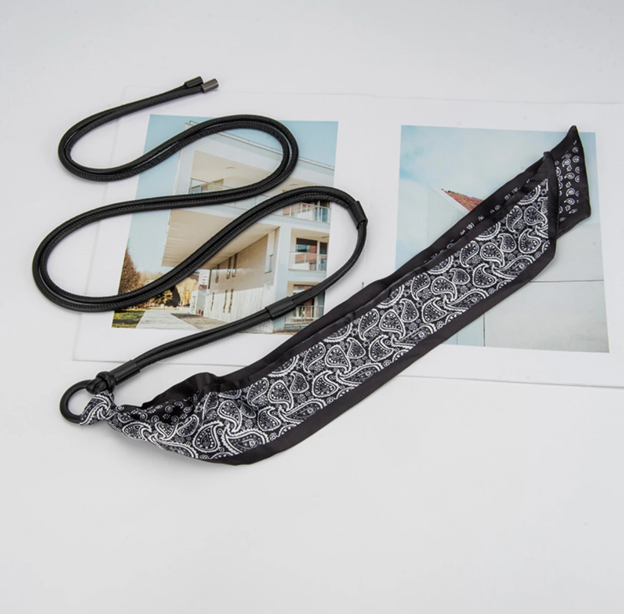 تصميم إحساس الخصر وشاح حريري غير منتظم سلسلة الخصر المرأة مطابقة اللباس الديكور وشاح الموضة الراقية حزام الخصر الشعور #4