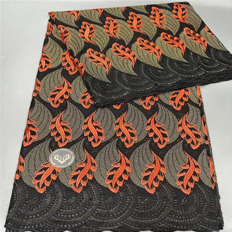 

5 ярдов африканская швейцарская вуаль кружевная ткань с вышивкой высокого качества с сухими камнями 100% хлопок в Дубае стиль для свадьбы 10L18101