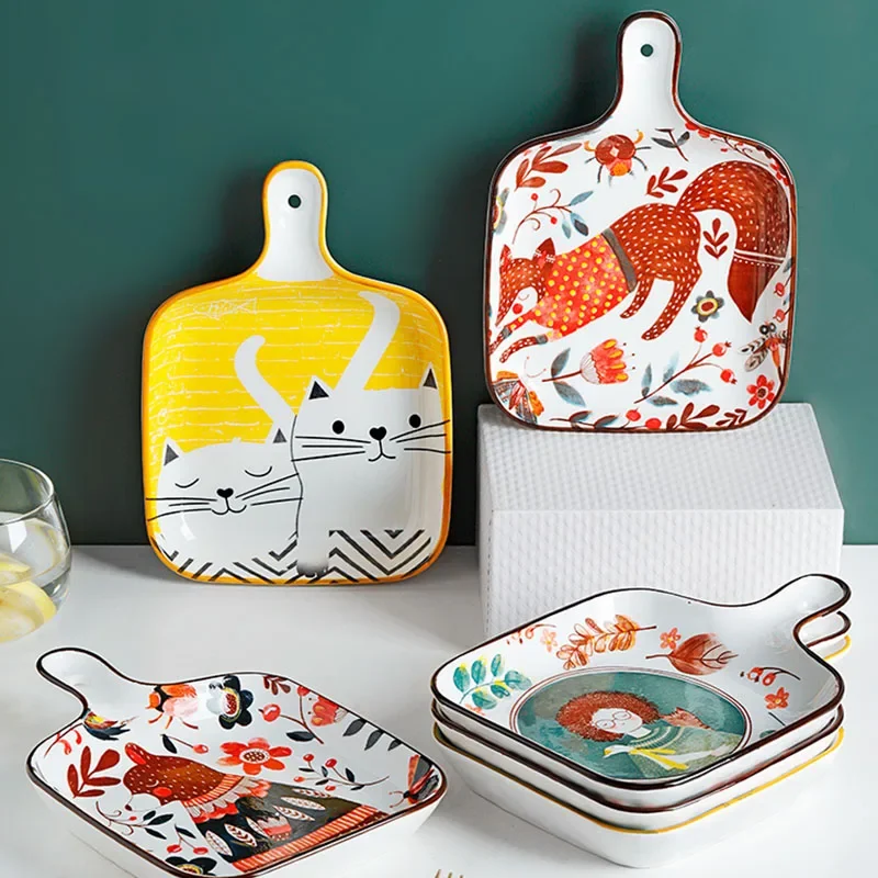 

Cute Sushi Square Plate Sets Baby Baking Breakfast Plate Tableware Birthday Party Placa De Conjuntos Porcelain Tableware Sets