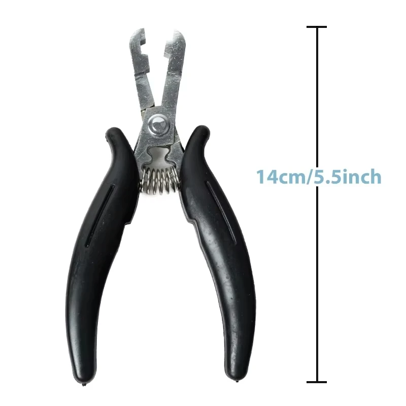 1PC Zwart handvat 6mm groef Platte tangklem voor het maken van pre-gebonden haarverlenging met platte punt