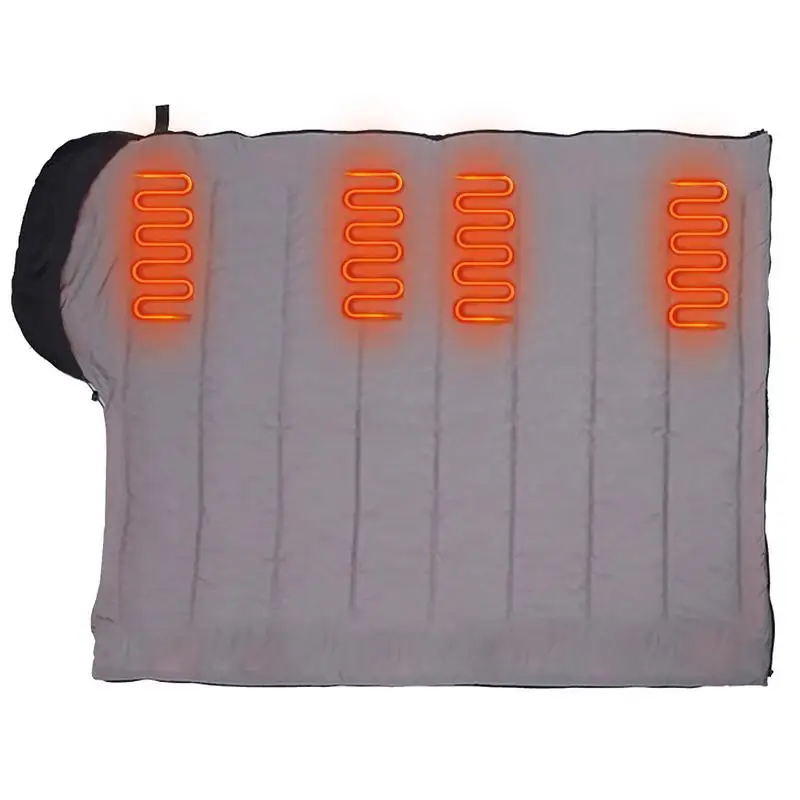 Saco de dormir con calefacción USB para invierno, ultraligero, para acampar al aire libre, portátil, accesorios de almohadilla de calor para acampar