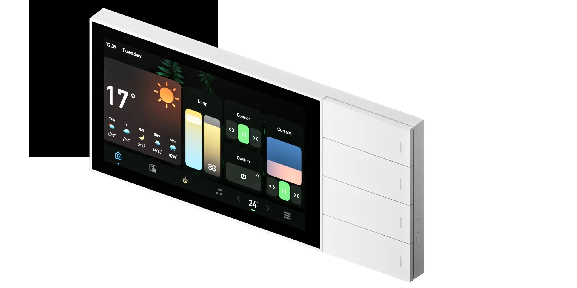 Home AC Control Panel Light Switch Dimmer Automation Touch Screen Control Pad Wi-Fi/CoSS/ZigBee Life  App Nature 7