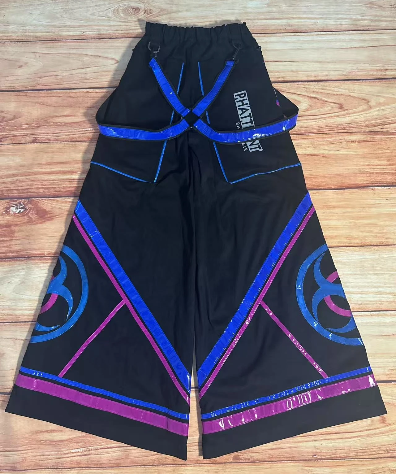 PHATTPANT Phat Pants Shuffle Dance Harder Gaya Melbourne Shuffle Goyang Gelombang Panas Rave Gelombang Biohazard C005 (Mawar Merah Biru)