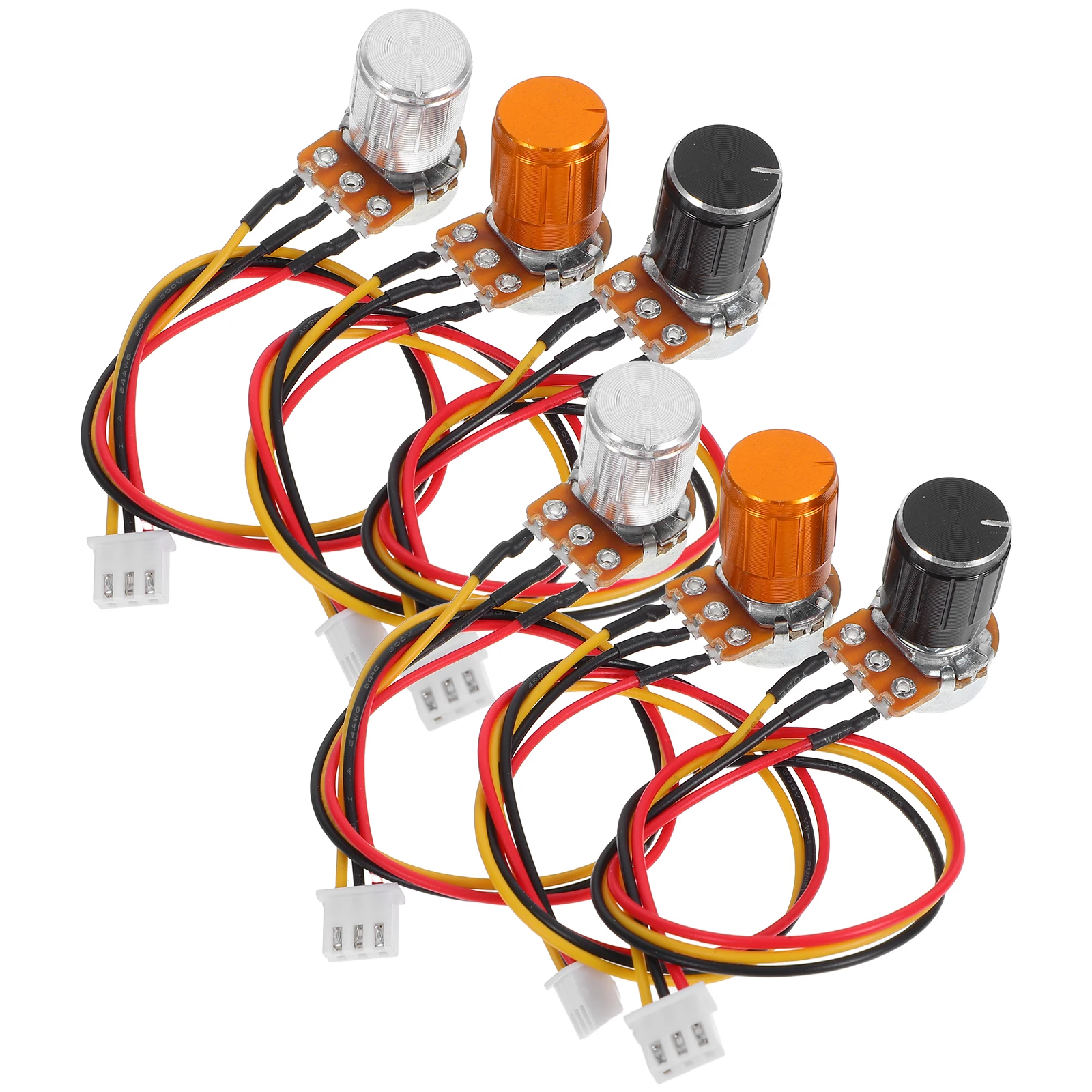 

3 set Adjustable Knob Potentiometer Precision Variable Resistor 20Cm Electrical Wire Voltage Control Audio Equipment Rotary