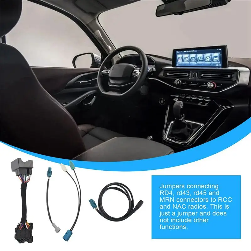 Reliable For 308 308S 408 Citroen Car RCC Radio Audio NAC Wireless Cable Adapter MRN Adapter Cable DS To NAC Antenna USB