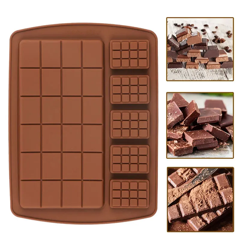 Handmade Chocolate Bar Mold Waffle Silicone Mould Baking Tool