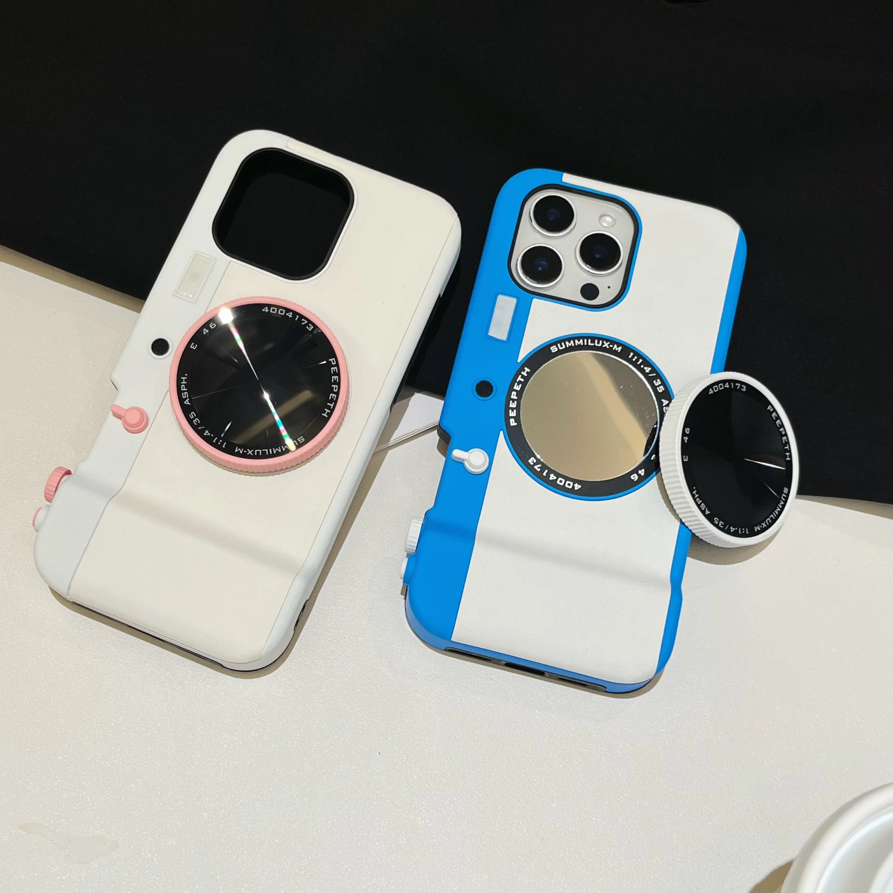 Retro Magnetic Multifunctional Bluetooth Camera Phone Case For iPhone 16 15 14 12 13 11 Pro Max Cosmetic Mirror Shockproof Cover - Image 6