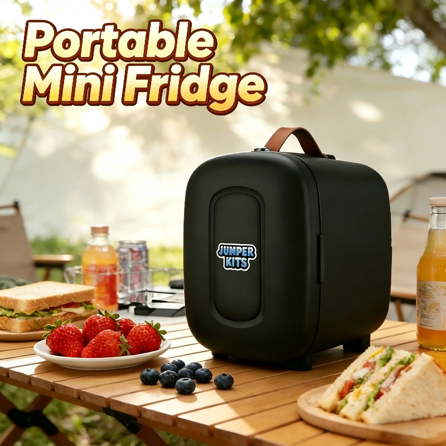 100-125V Car-Mounted Mini Fridge,4L 6 Can Capacity Skincare Small Fridge, Warmer & Cooler Space-saving for Camping,Dorm, Car, RV