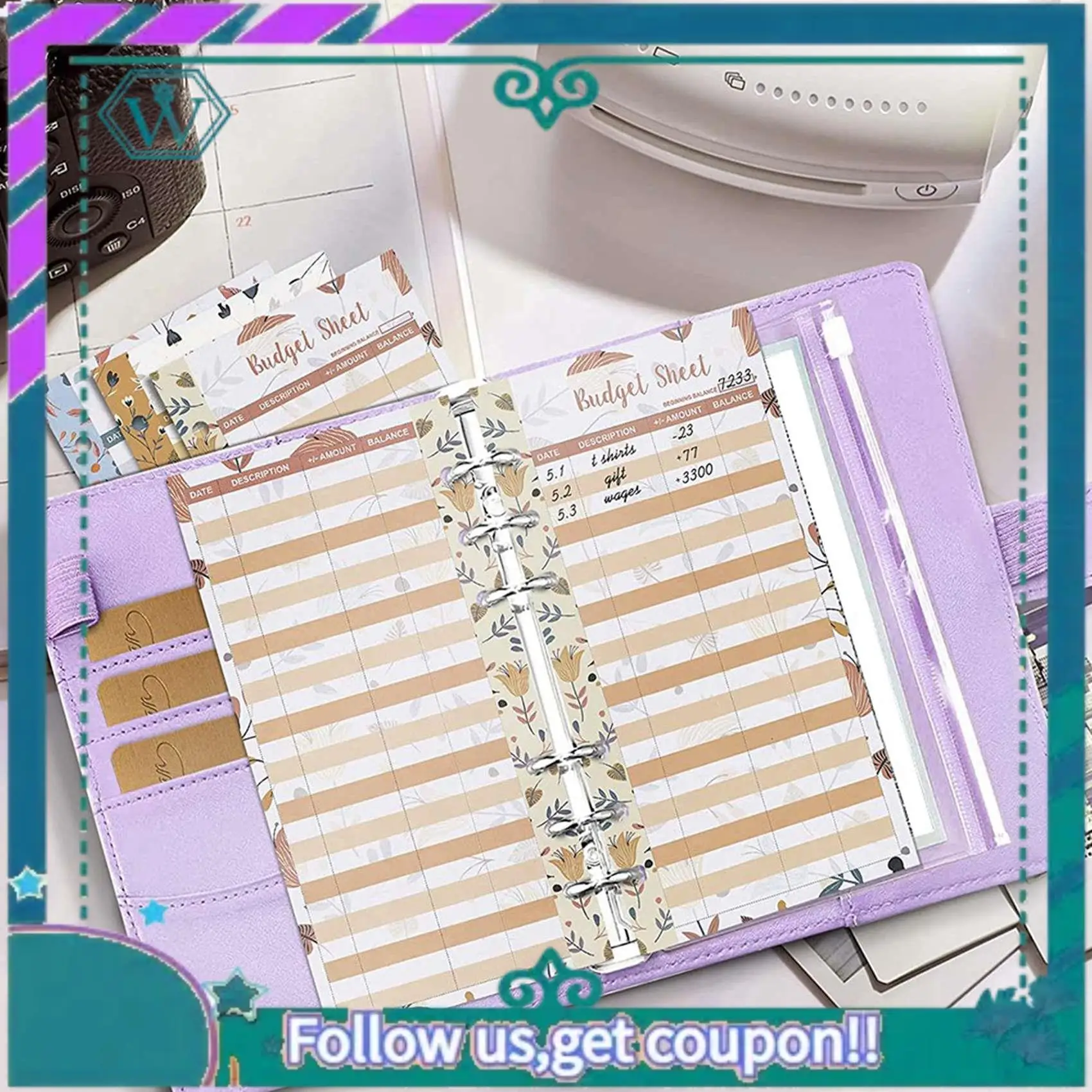 

A75Q-48 Листы бюджета расходов, органайзер денег для переплета бюджета А6 - для книги наличных и бухгалтерских книг, для кошелька, планировщик бюджета