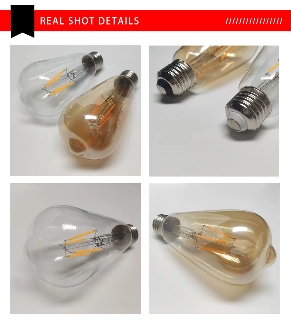 Hurtownia Vintage Antique E26 E27 Edison Light Bulb Producenci żarówek żarowych ST64 T45 G80 G95 G125 T30 Clear LED