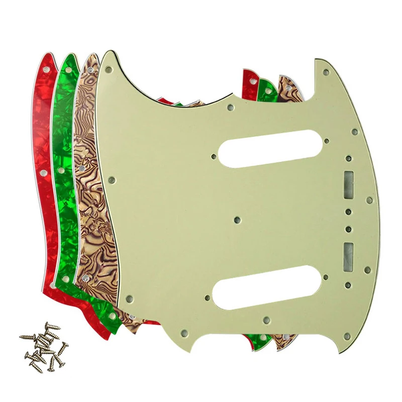 Pleroo Custom Guitar Pickgaurd Scratch Plate - For US Left Hand Mustang Guitar Pickguard Scratch Plate Multi Color Choice