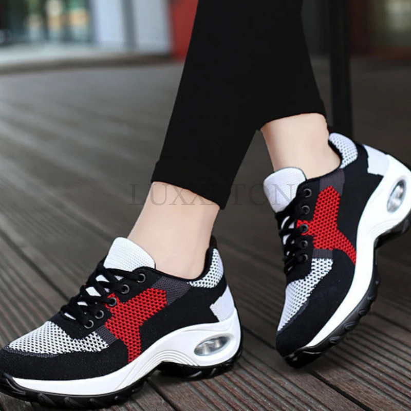 Tenis Women Sneakers Cushion Walking Shoes Breathable Gym Jogging Shoes for Woman Lace Up Platform Sport Shoe Tenes Feminino