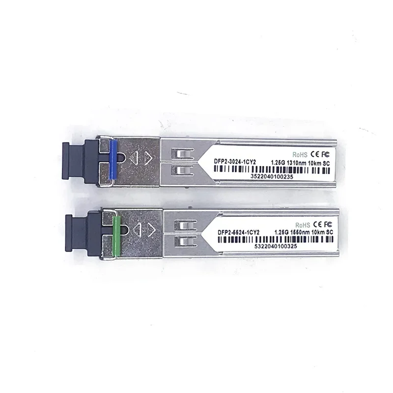 2PCS 1 pair  1.25G 10km SFP Optic Transceiver  1550/1310nm SC single fiber Module For OLT/ Switch