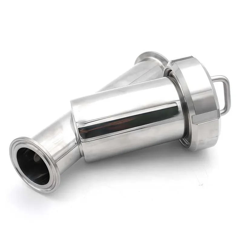 SS304 Stainless Steel Sanitary Inline Y Filter 19m-51mm Pipe Outer Diameter Tri Clamp 50.5 64mm Beer Homebrew
