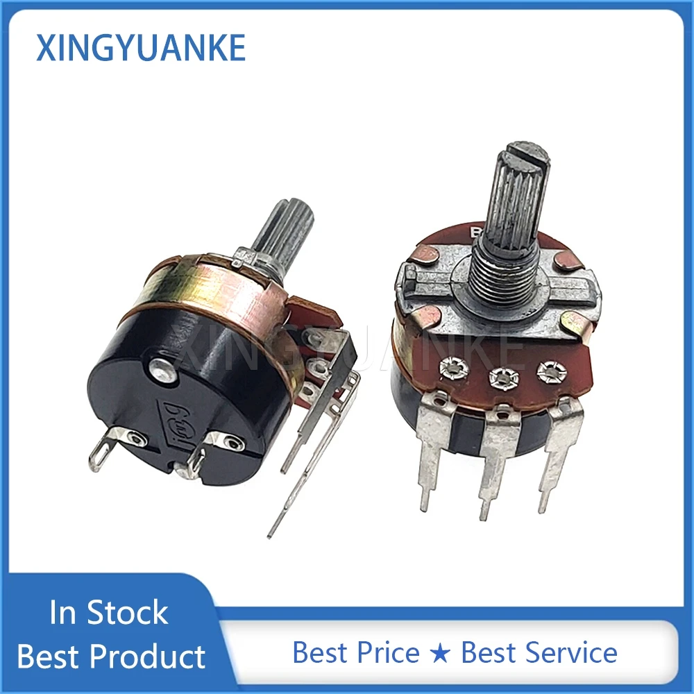 2 szt. WH138-1-4 B10K B50K B100K B500K regulacja prędkości ściemniania potencjometr z przełącznikiem 3-kołowy trzonek o długości 20MM