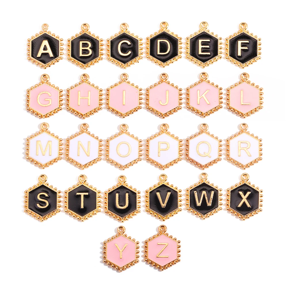 

Peixin 26pcs A-Z Letter Charms Enamel Alphabet Initial Letter Charms Pendant For Handmade DIY Bracelet Jewelry Making Supplies