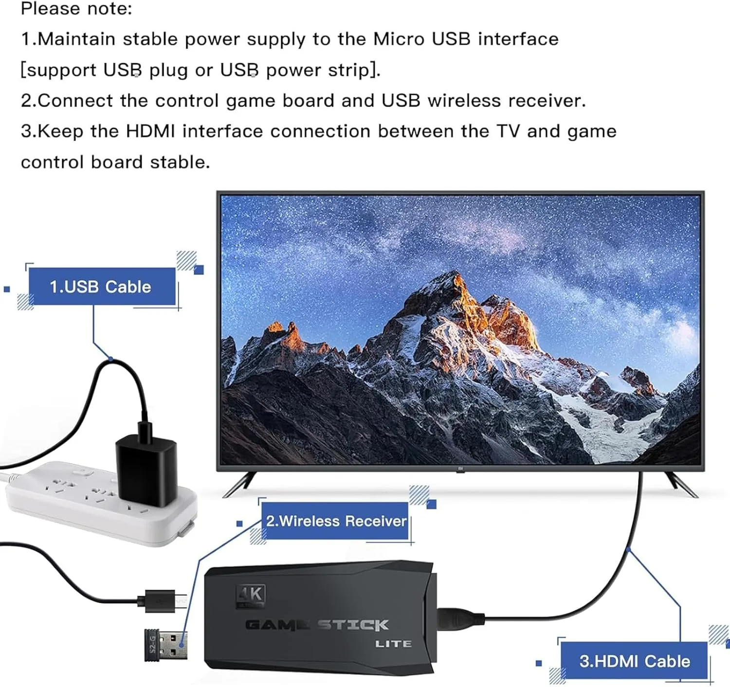 وحدة تحكم ألعاب لاسلكية ريترو M8 لعبة فيديو عصا 4K HDMI مخرج التوصيل والتشغيل صندوق ألعاب الحنين المدمج في 20000 لعبة + للتلفزيون ،