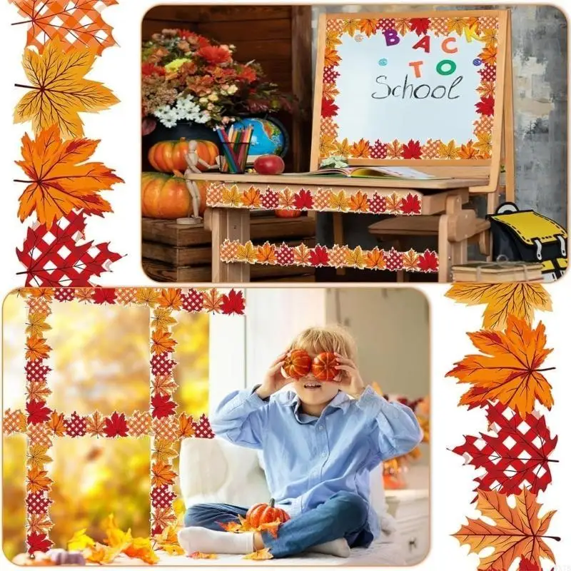 Bulletin Board Border 32.8ftX2.88in Thanksgiving Border Trim Sticker