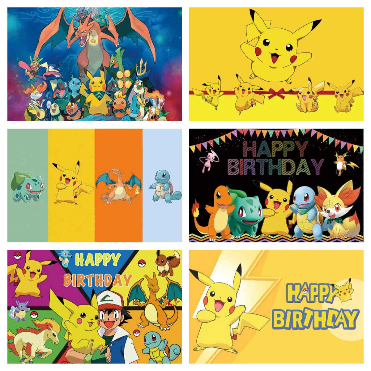 

Pikachu Pokemon Backdrop Photo Photography Background Baby Shower Birthday Party Supplies Props Banner Decoration Photoshoot