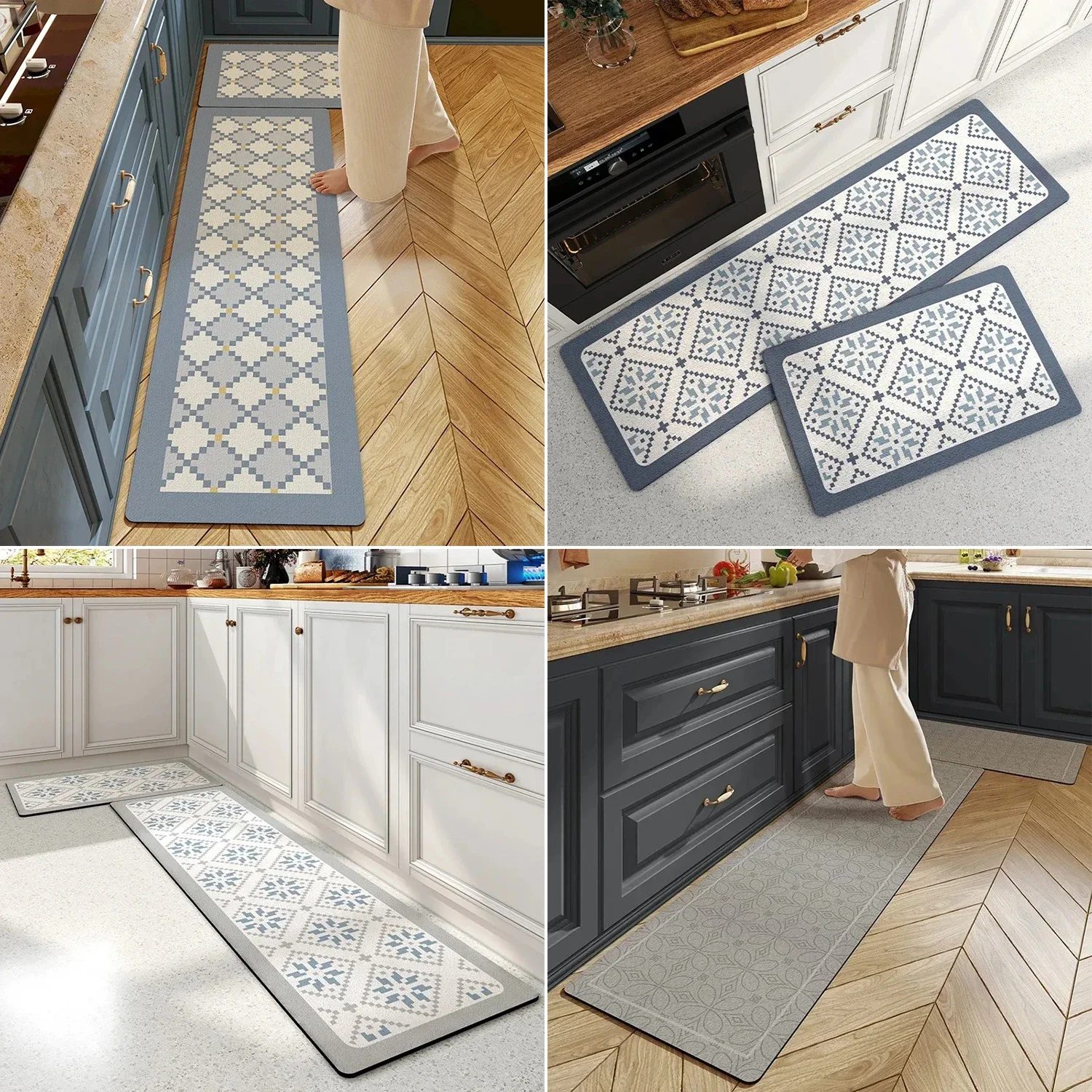 Kitchen Carpet Absorbent Floor Mat Non-slip Home Decoration Long Strip Rug Dirt Resistant and Oil Proof Foot Mat Decoration Rug