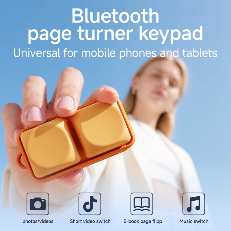 Orange Free2 Small Keyboard, Mobile Phone Keyboard, Tablet, Bluetooth Remote Control, Page Turner, Lazy Person's Wonder Tool