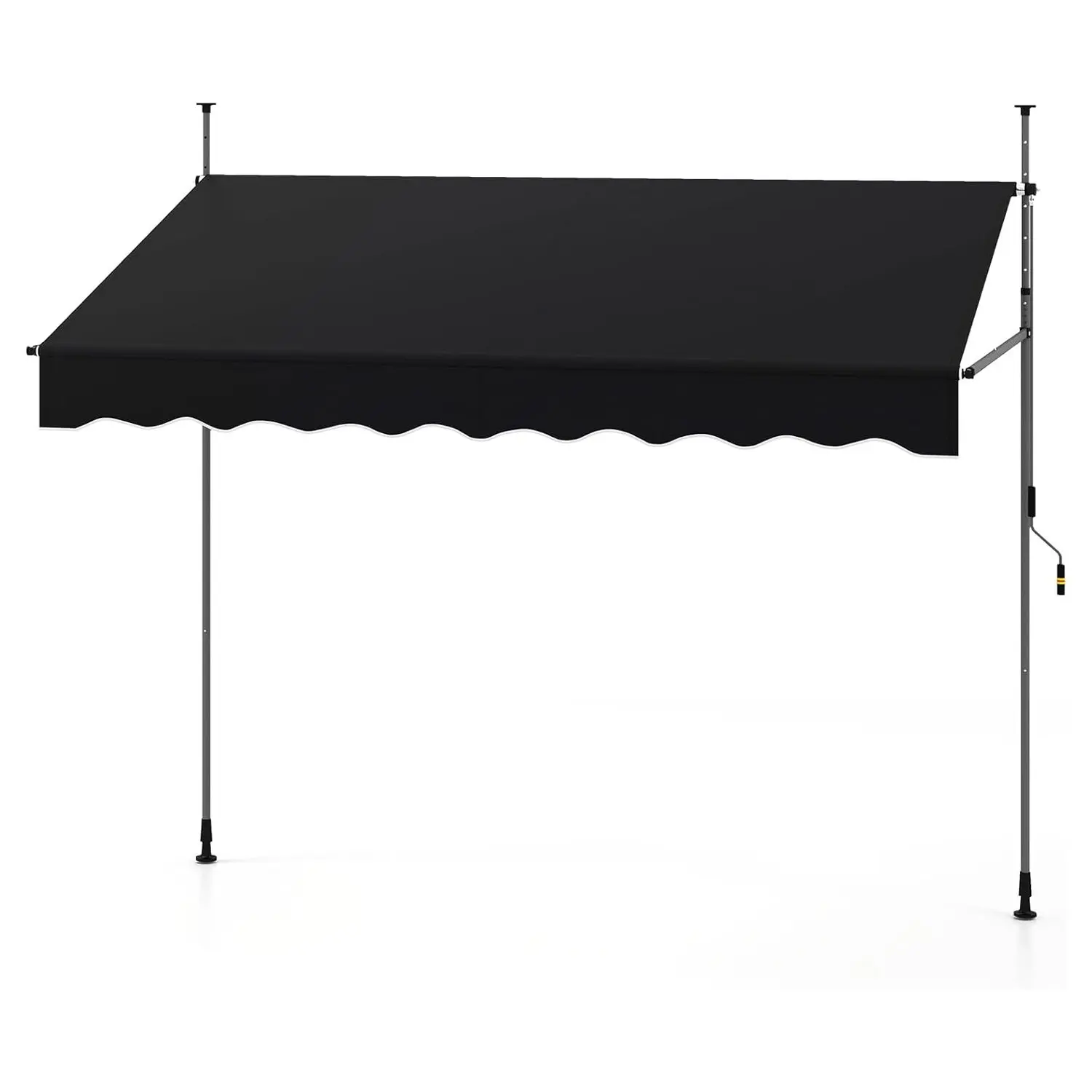 Klemmmarkise, Balkonmarkise ohne Bohren, höhenverstellbar und UV-beständig, Markise Sonnenschutz für den Außenbereich (250 cm, Schwarz)