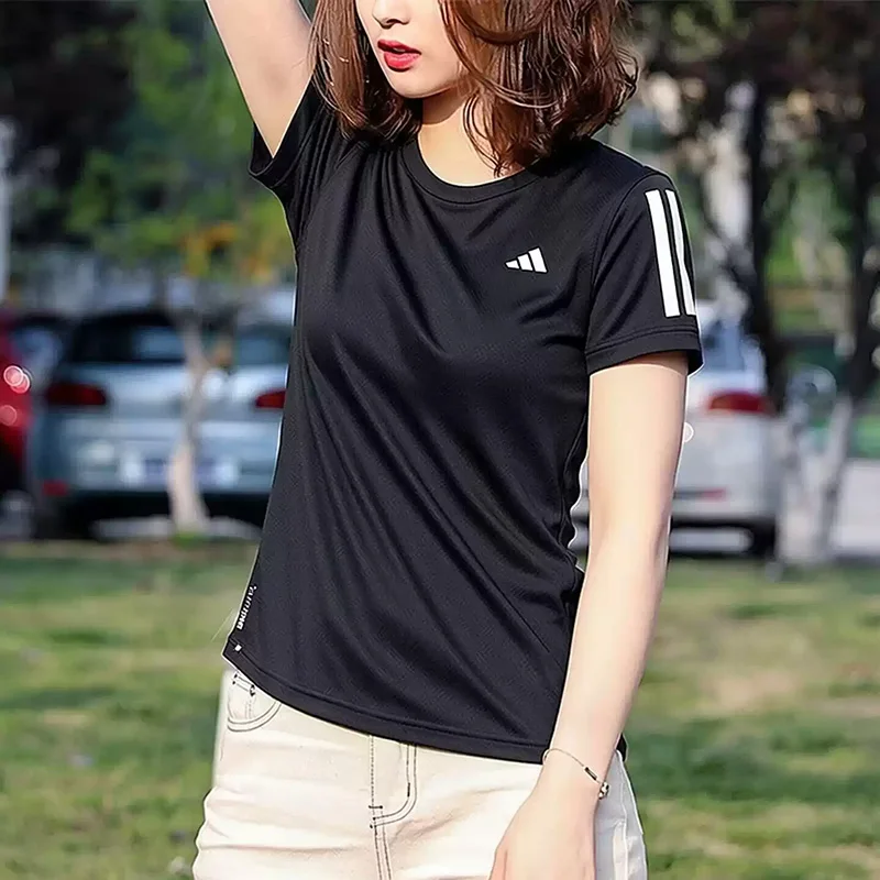 

Adidas summer short-sleeved T-shirt for women, suitable for running, sports and fitness, casual wearKU8745-KU8746-KU8747-KU8748
