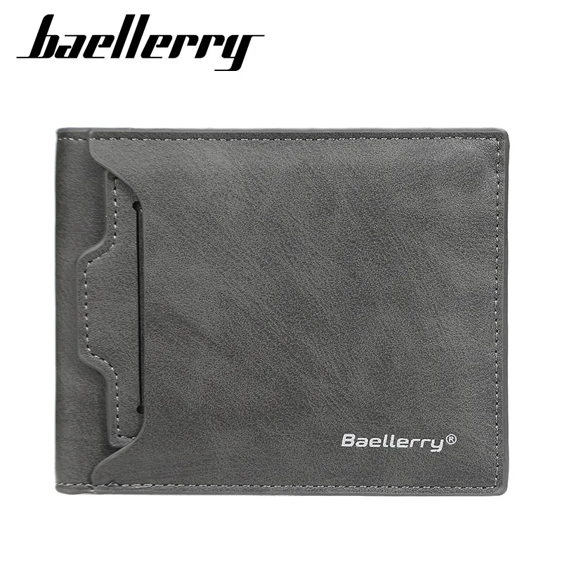 Baellerry Men's Thin Short Wallet, 8 Magnetic Card Slots Transparent Id Window Card Holder Male Coin Pruse Fashion Wallets