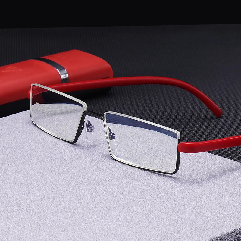 

Metal Reading Glasses for Women Half Frame Prescription Eyeglasses Half Frame Square Plastic Titanium High Quality