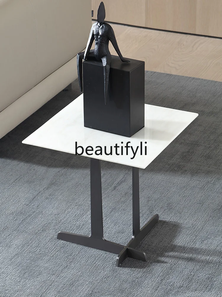 

Italian Style Light Luxury Living Room Rock Board Side Table Corner Table Combination Modern Minimalist Coffee Table