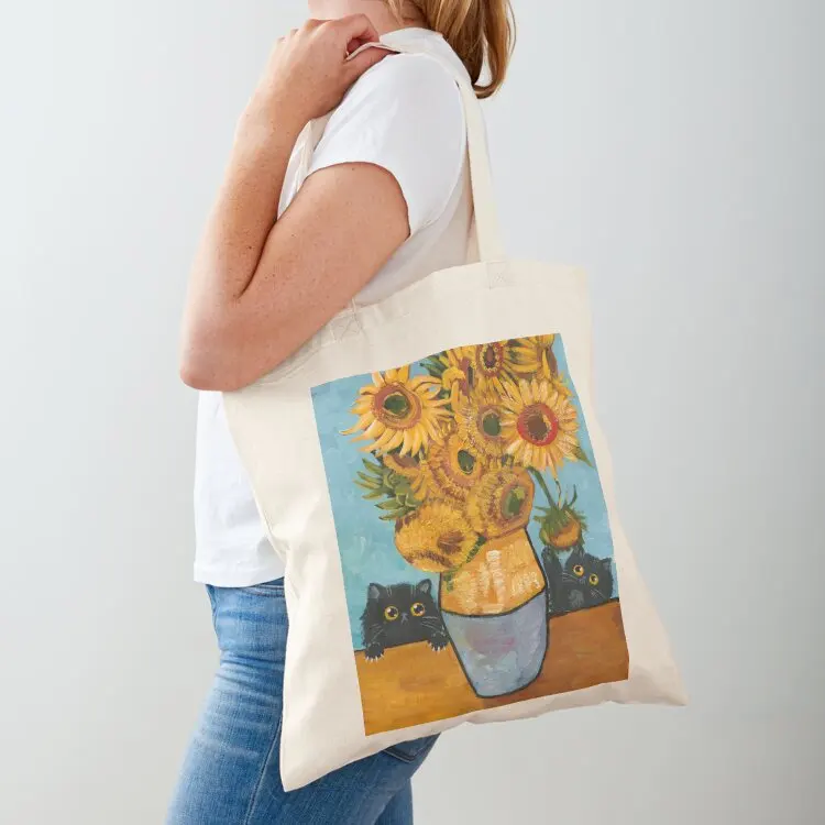 

Cats Playing With Sunflowers Tote Bag bag for beach Shopping bags shopper bags for women Lady bags
