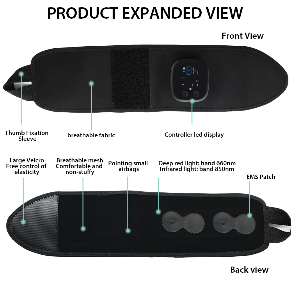 

Heating Wrist Pad 4 Gear Hot Compress Vibration Warmer USB Massager Wrist Support Pad Relief Tendonitis Relax bracelet