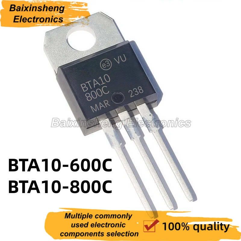 10 pieces, new BTA10-600C, BTA10-800C, BTA10, 600C, 800C, TO-220, bidirectional thyristor