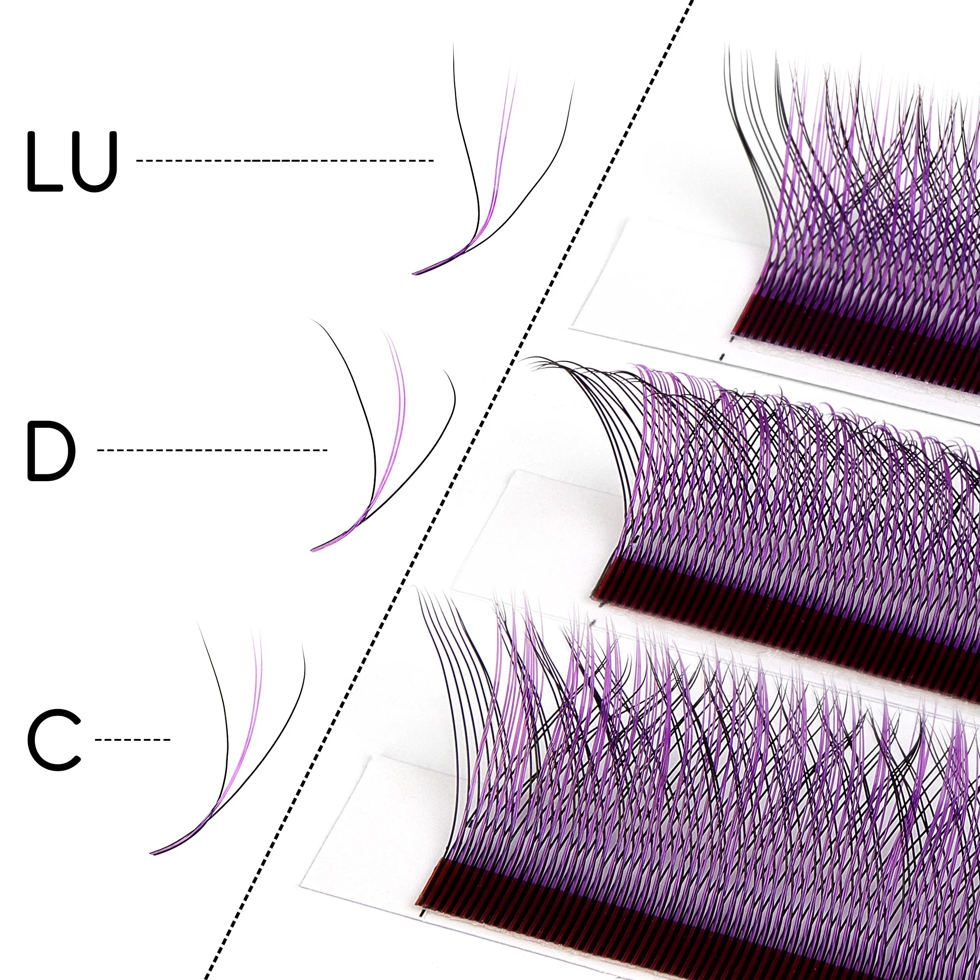 Befer Beauty LU M Curl Eyelash Extensions Blue Colored Volume W Shaped Eyelashes High Quality Technologic Fiber Lashes Extension