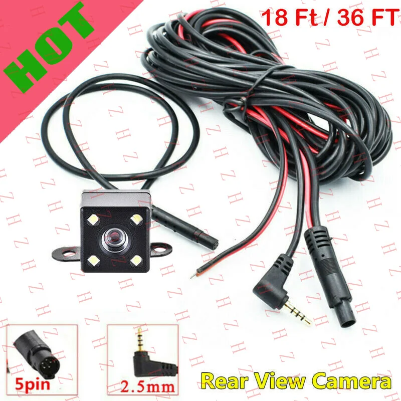 P+ FOR Car Backup Dash Cam Rear View 170° 5 Pin Parking Reverse Camera 36FT Waterproof