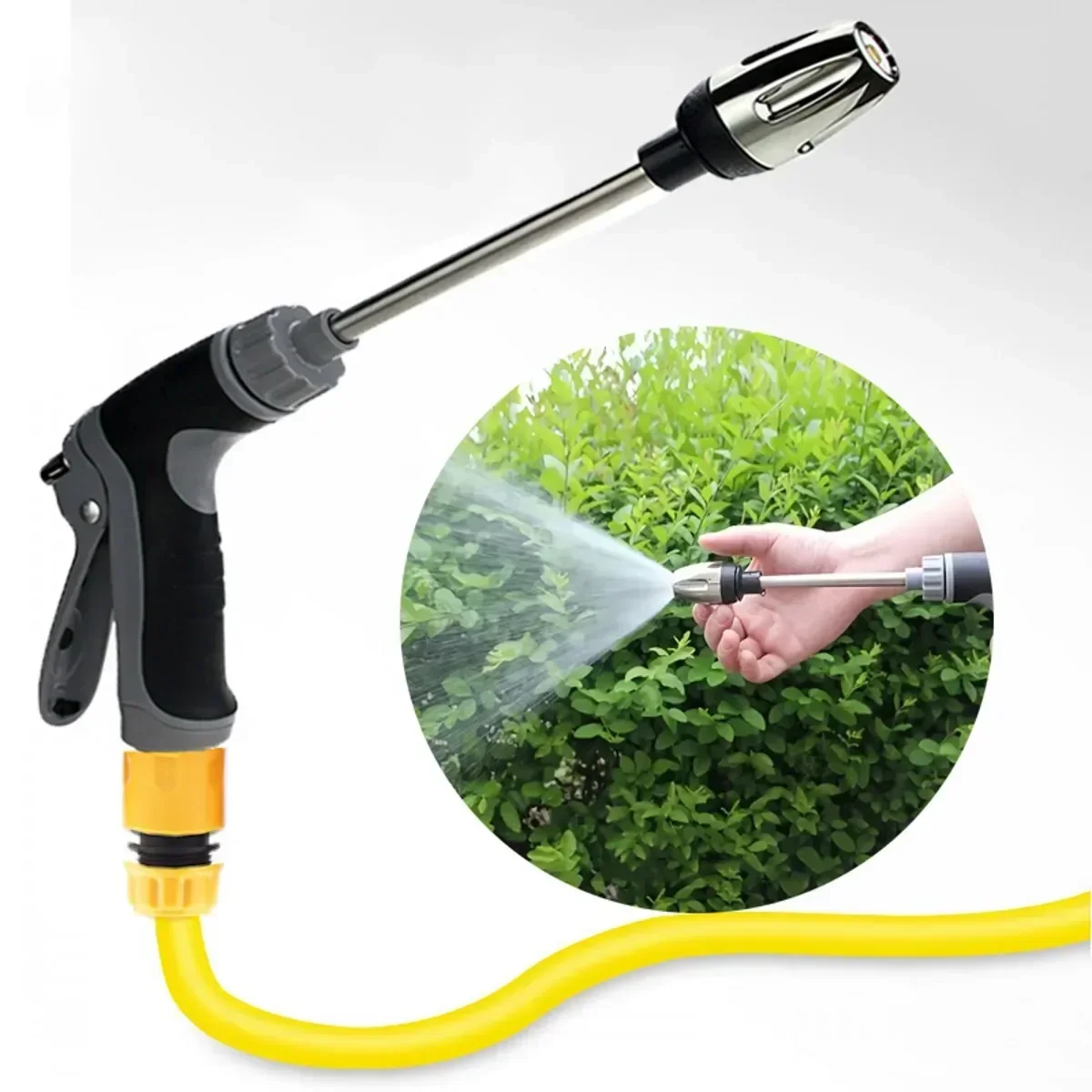 T8 long pole car washing tool watering garden tool water pipe hose universal metal extended car washing high-pressure water gun