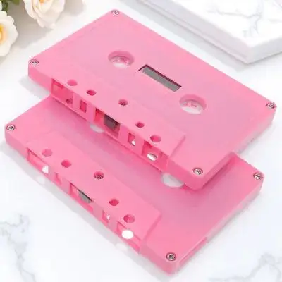 

2 Pcs Vintage Decor Audio Cassette Blank Tapes Color Empty Pink Ornament Cassettes