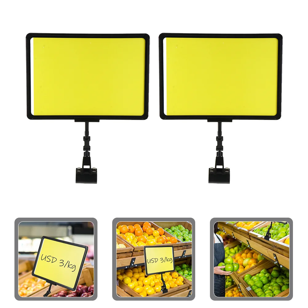 

Display Signs for Vendor Events Price Tag Food Labels Holder Promotional Card Picture Hooks Abs