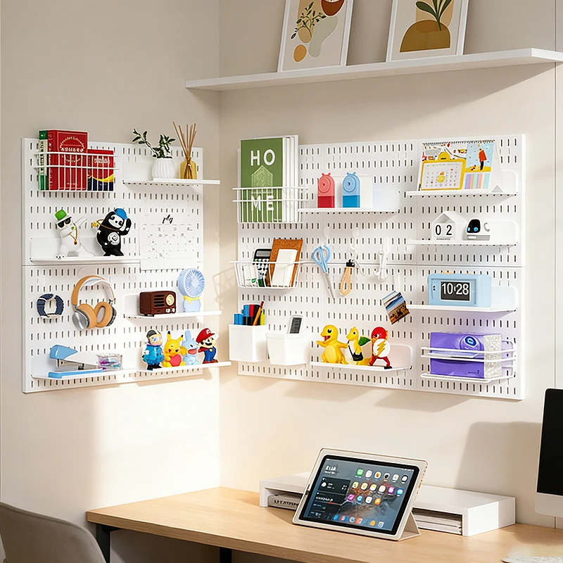 Stylish & Simple Install | No-Drill Wall Pegboard for Home – Organizes & Displays Living Room & Study Items