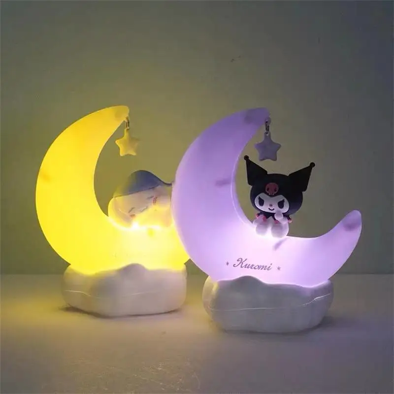 MINISO Sanrio Moon Bud Lamp Sweet Dream Led Light Kuromi Cinnamonroll Catoon Cute Bedroom Night Light Bedside Decor Lamp Gifts