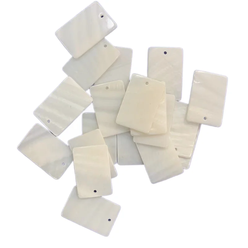 10 PCS Natural White Shell Oblong Beads 12mmX20mm 20mmX30mm Thickness 1.5mm for DIY Crafts Jewelry Making Pendant Loose Beads