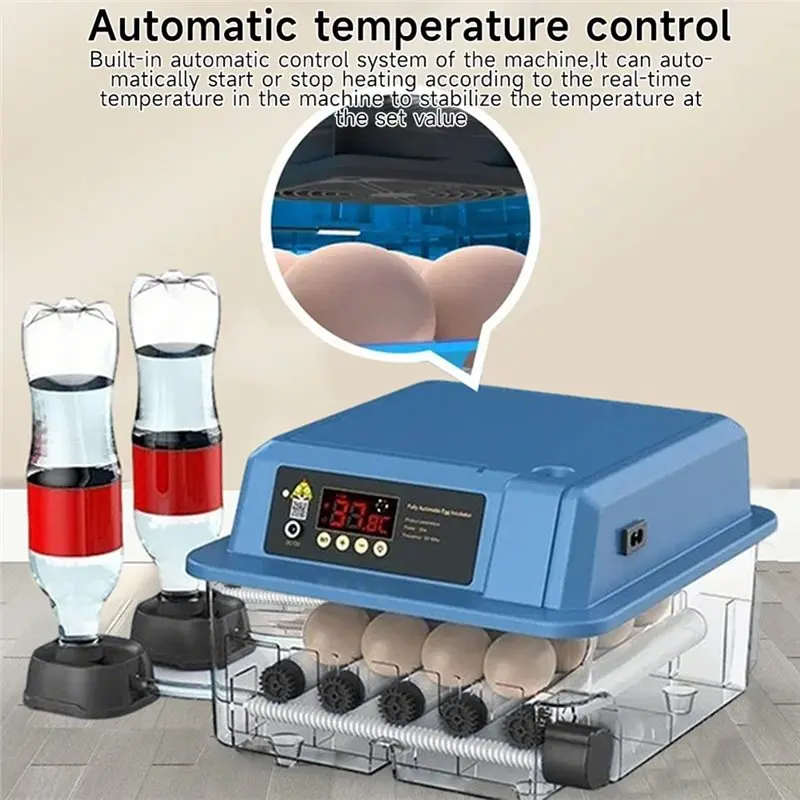 WORTHOWN-9-Egg Automatic Incubator With Auto Turning,Temp Control,Water Adding,Smart Alarm,Dual Duct Warm Air Circulation EU Plu