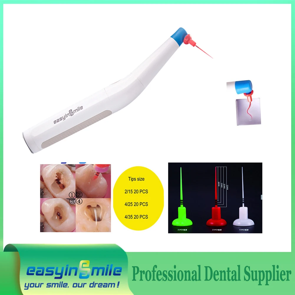 Easyinsmile Endo Activator Dental Sonic Root Canal Irrigator 3D Waves highly efficient with Never Break Tips 60Tips