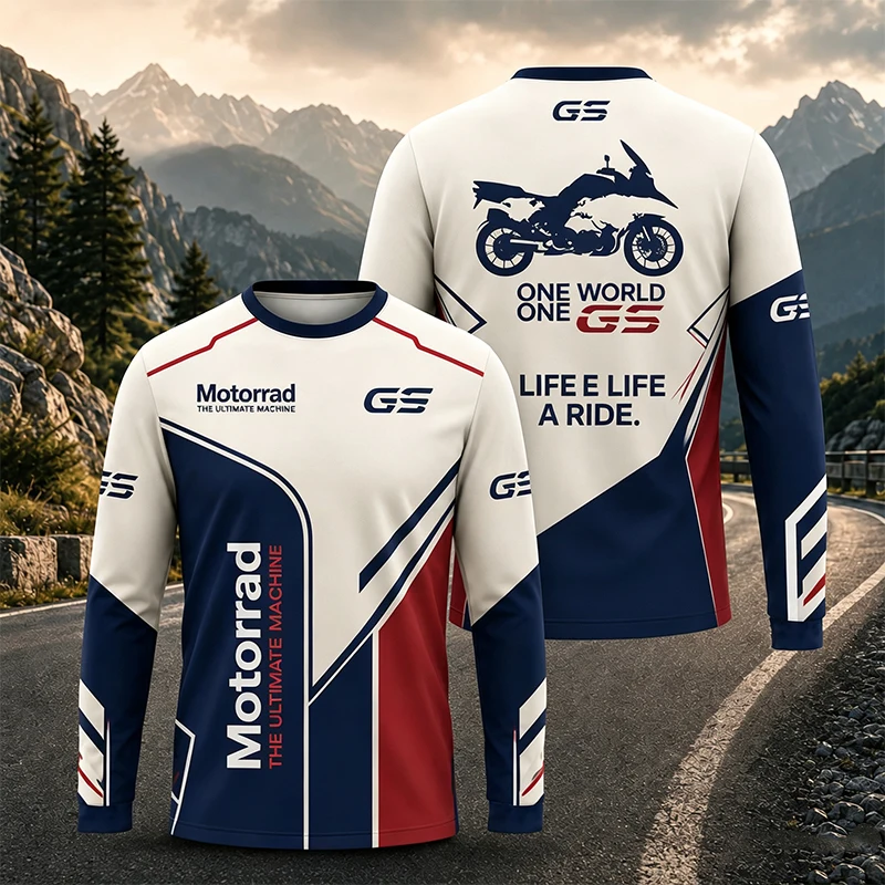 2026 Summer New Hot GS Adventure Motorrad Long Sleeve Motorcycle Shirt, Summer Breathable Off-Road Touring Travel Top For Riders