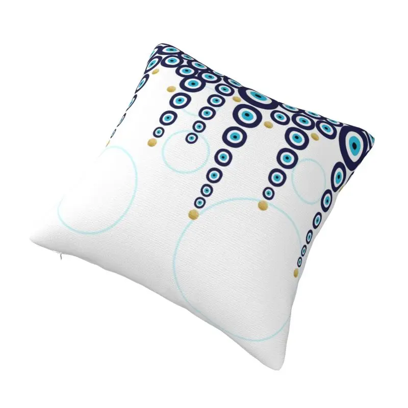 Custom Nordic Mediterranean Turkish Evil Eye Hanging Beads Sofa Cushion Cover Velvet Tribes Amulet Art Throw Pillow Case