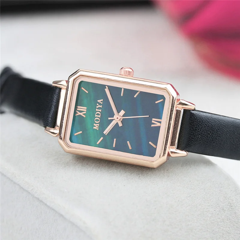 Creative Simplicity Women Watch Leather Women\'s Watch Ladies Leather Strap Leisure Simple Watches Choose For Claret Red Vintage