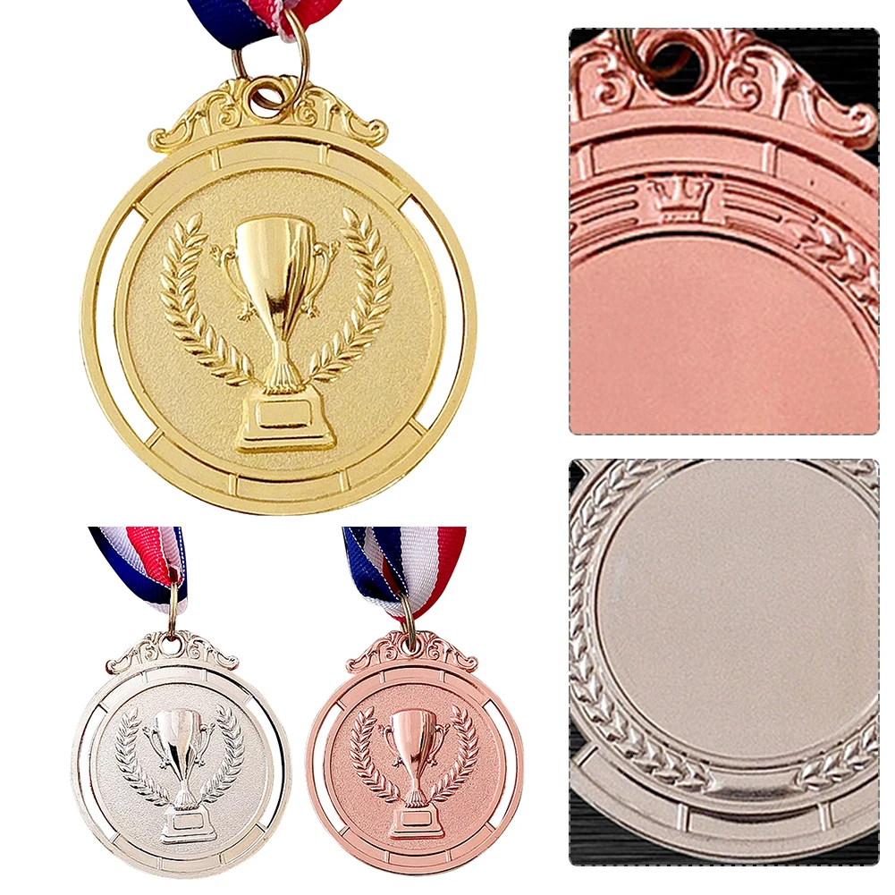 3Pcs Gold Silver Bronze Medal Set Award Medals 2 Inch Winner Medals Zinc Alloy Competition Awards for Sports School Competition