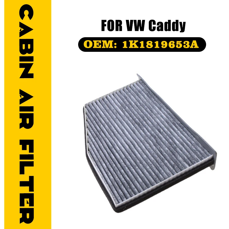 Car Activated Carbon Air Filter For Volkswagen Caddy 2015-2024 2K SA SE 2016 2017 2018 1pc Charcoal Lined Accessories 1K1819653A