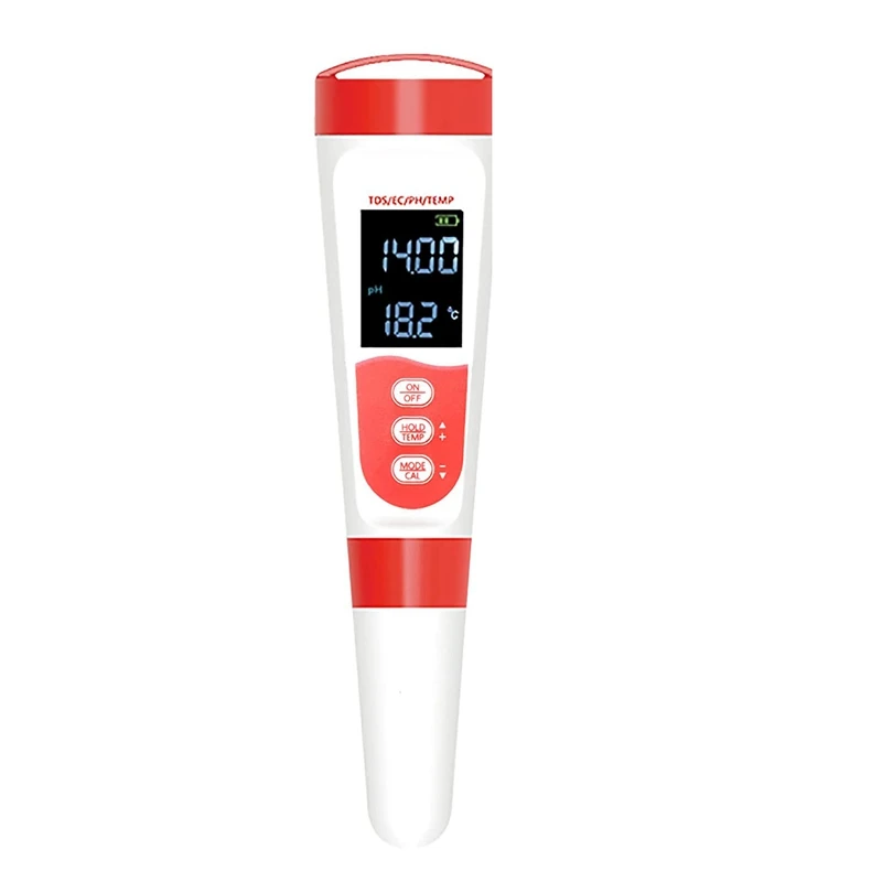 Water Tester Digital PH Meter With ATC, 4 In 1 PH/EC/TDS/Thermometer 0.01 Resolution High Precision Pen Tester